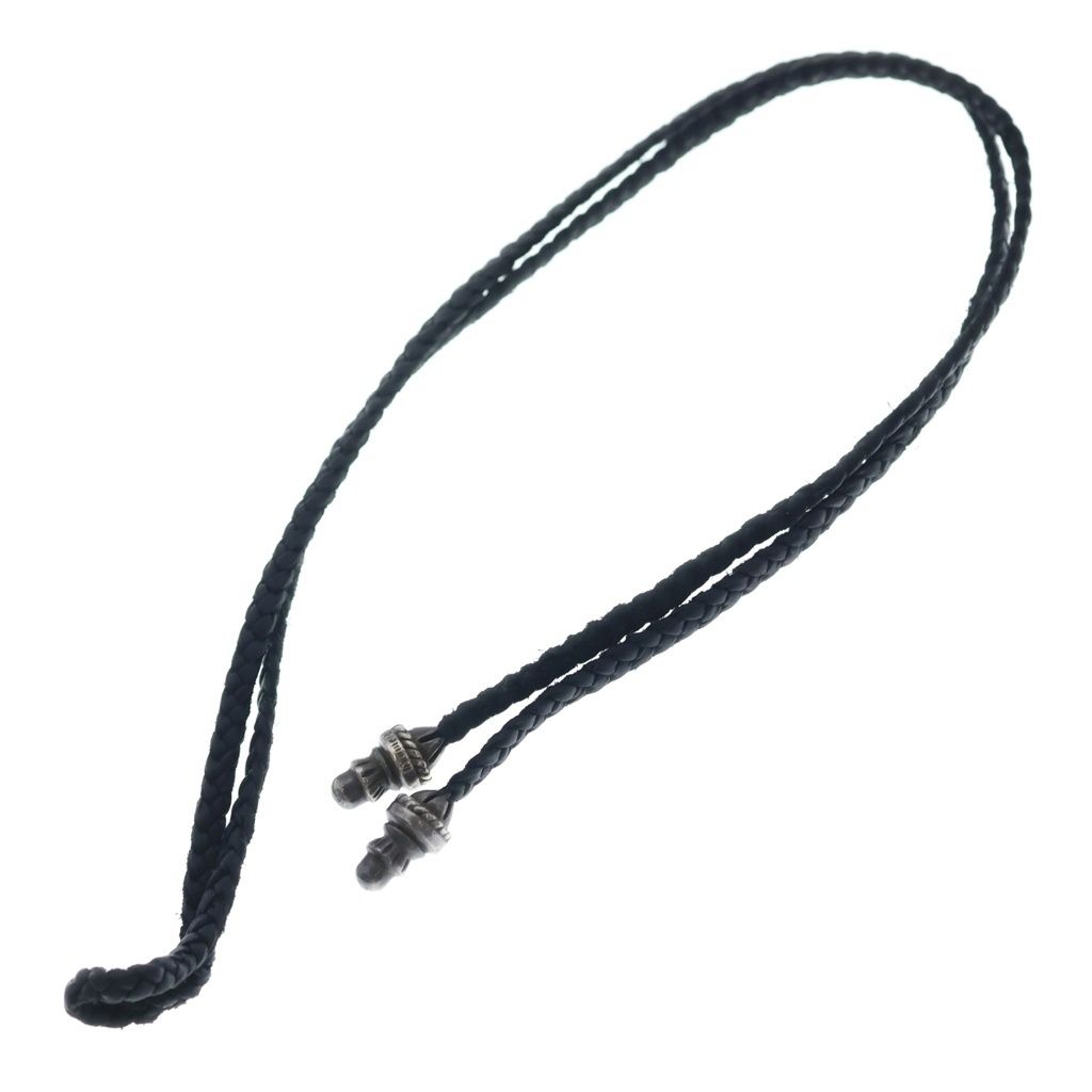 CHROME HEARTS クロムハーツ Leather Braid レザーブレード ボロチップ ブラック/シルバー CHROME HEARTS (クロムハーツ) LEATHER BRAID レザーブレード
