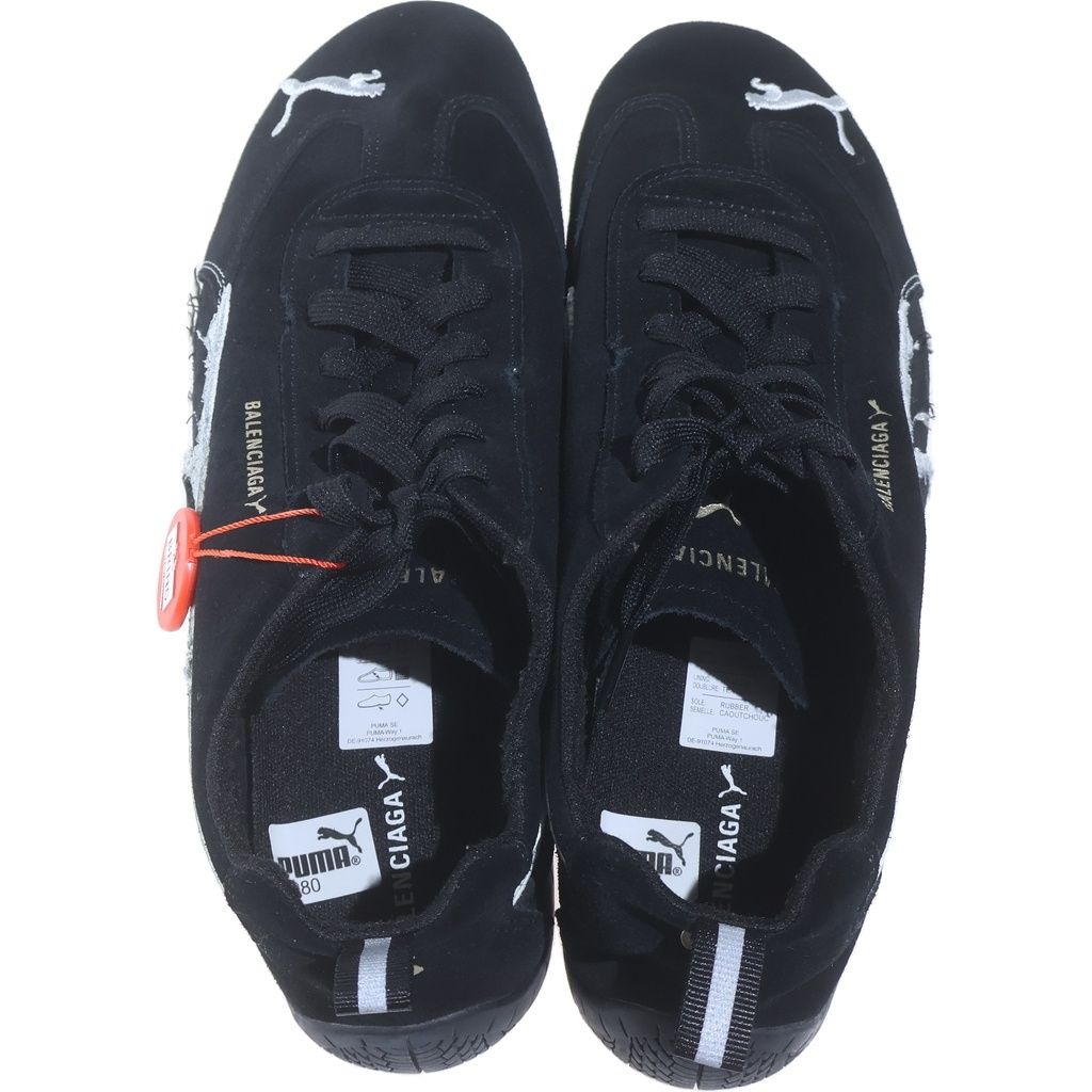 BALENCIAGA バレンシアガ ×puma speedcat 406519-02 プーマ スピードキャット デストロイ加工 スエード ローカットスニーカー ブラック BALENCIAGA (バレンシアガ) ×puma speedcat 406519-02 プーマ スピード