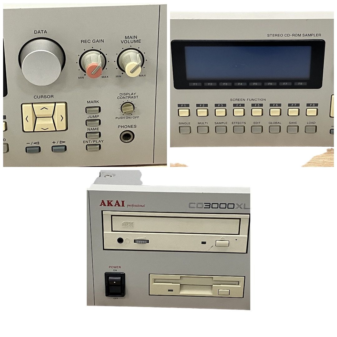 【超希少】 AKAI CD3000XL サンプラー フルセット 付属品多数 名機 AKAI CD3000XL CDドライブ内蔵 デジタルサンプラー サウンド 音響機材