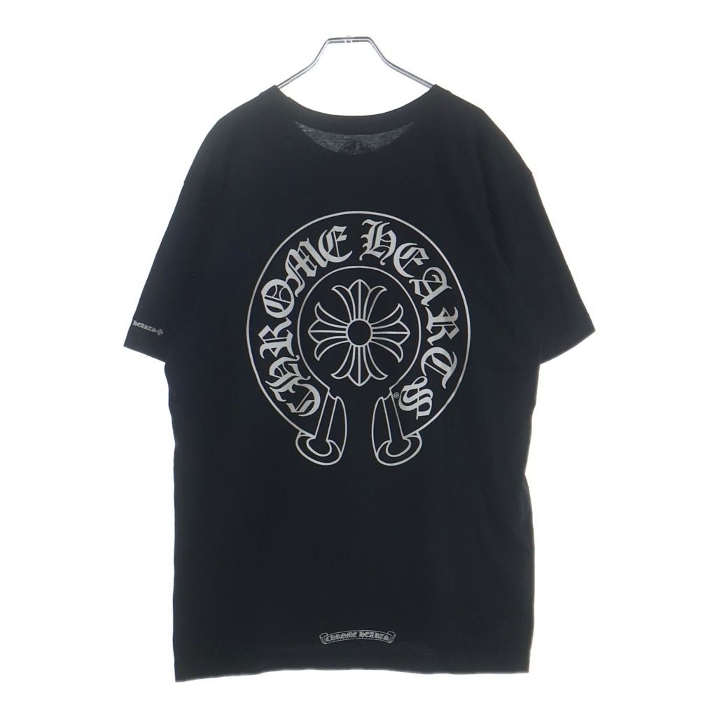 CHROME HEARTS (クロムハーツ) HORSESHOE S/S TEE ホースシュープリント クルーネック半袖Tシャツカットソー ブラック