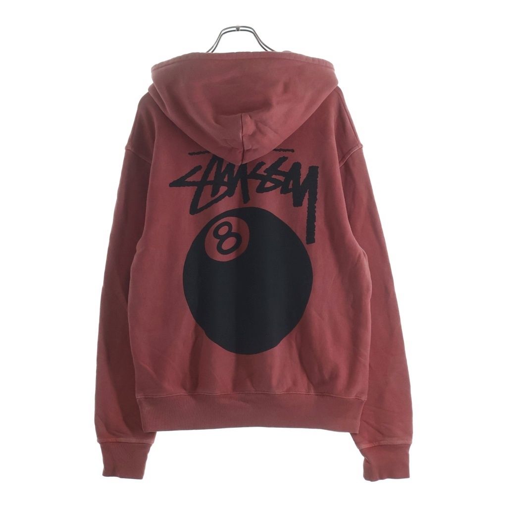 STUSSY (ステューシー) 24AW 8 Ball Pig Dyed Hoodie ピグメントダイ プルオーバースウェットパーカー フーディー ピンク