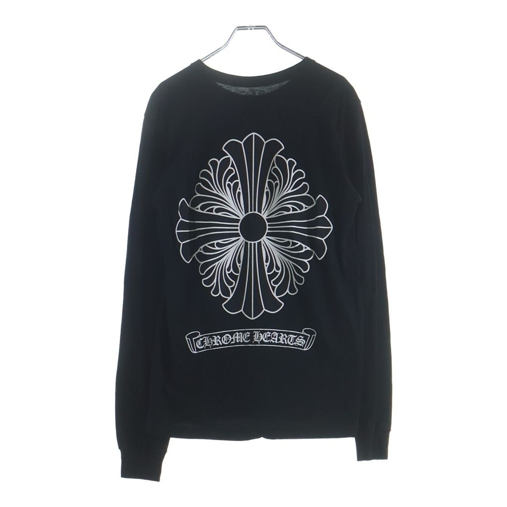 CHROME HEARTS (クロムハーツ) CH PLUS T-SHRT CHプラス バックスクロールプリント 長袖Tシャツ カットソー ブラック
