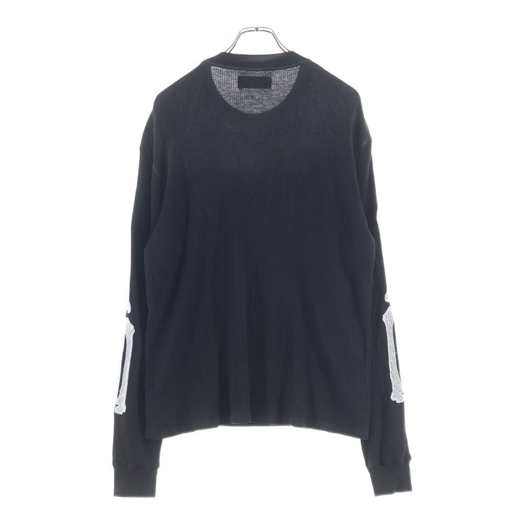 AMIRI アミリ 26SS BONES LONG SLEEVE TEE ボーン エンブロイダリー サーマル クルーネック ロングスリーブ カットソー ブラック AMTOJR1032 AMIRI (アミリ) 26SS BONES LONG SLEEVE TEE ボーン エンブロイダリー