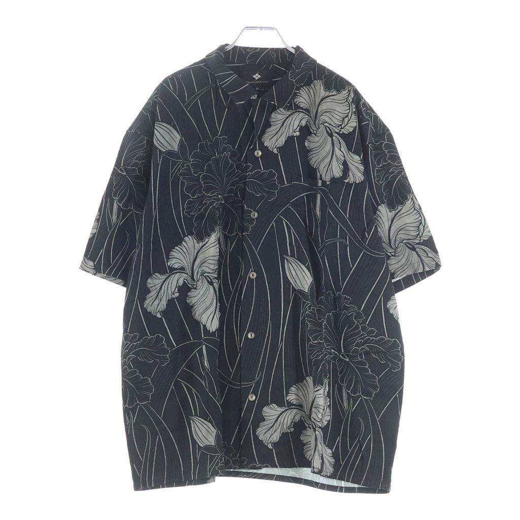BUDSPOOL バッズプール ×GAKKIN 菖蒲華 HAWAIIAN SHIRT ガッキン ハワイアン 半袖シャツ ブラック BUDSPOOL (バッズプール) ×GAKKIN 菖蒲華 HAWAIIAN SHIRT ガッキン