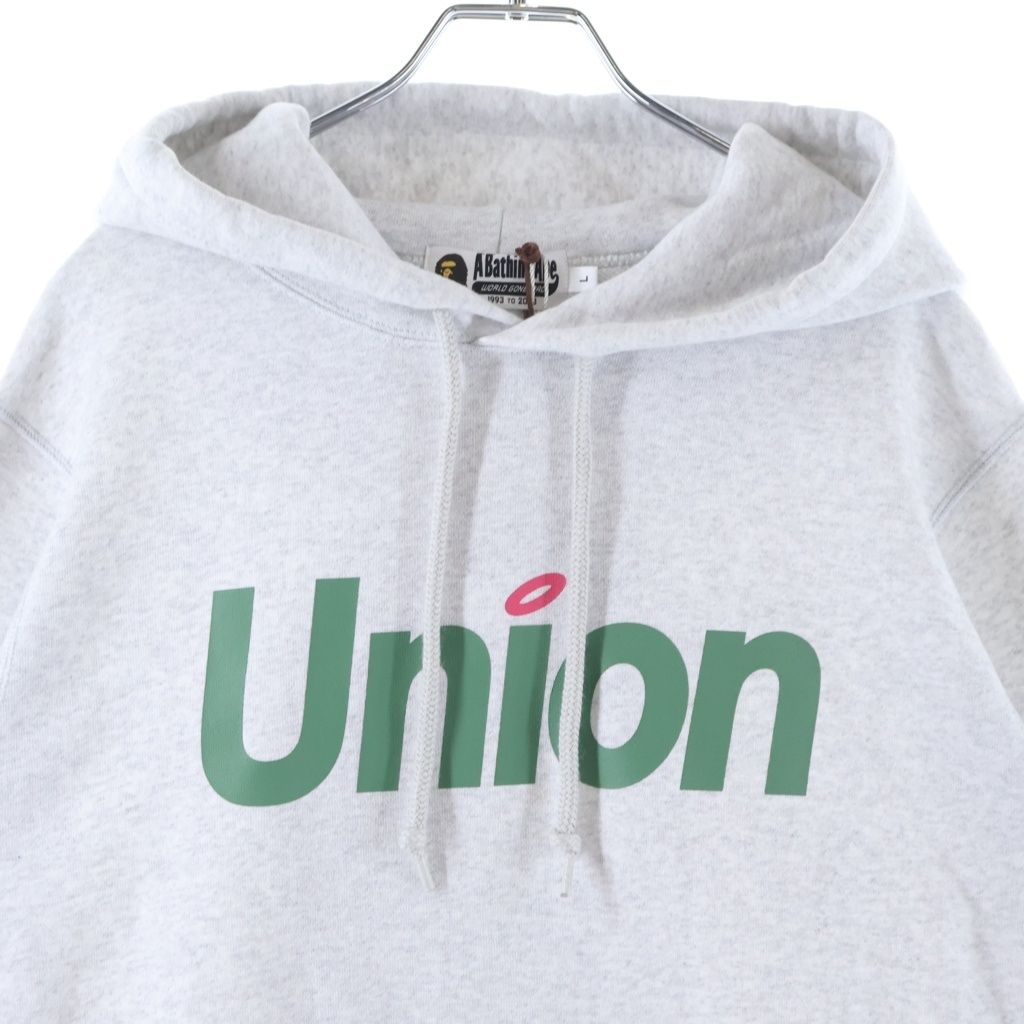 A BATHING APE アベイシングエイプ ×UNION PULLOVER HOODIE プルオーバーフーディー グレー 001PPH731907C A BATHING APE (アベイシングエイプ) ×UNION PULLOVER HOODIE プル