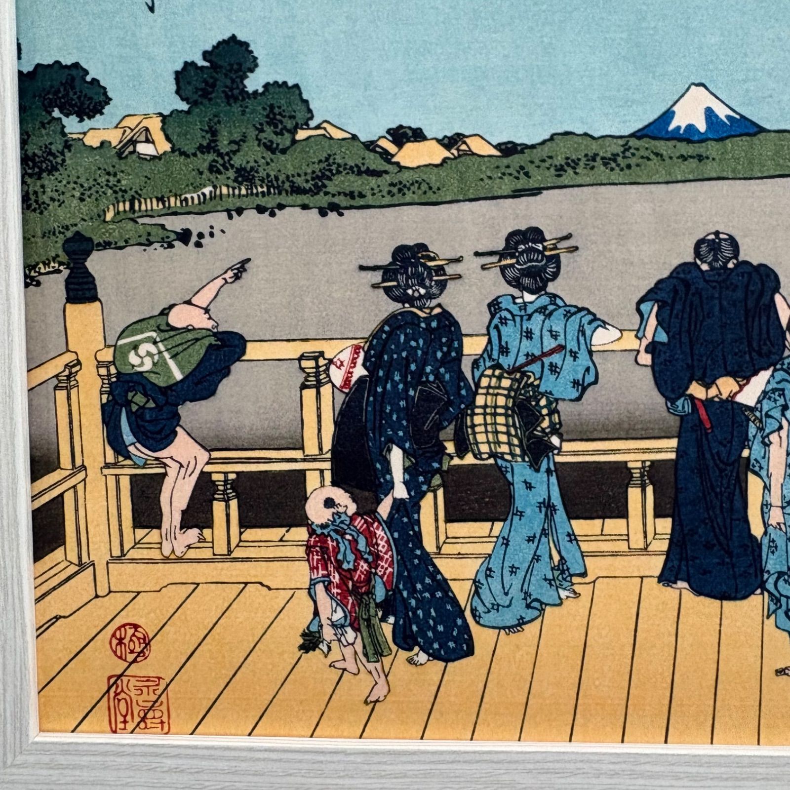 うえきの法則 高級複製原画 額装品 A4 葛飾北斎 富嶽三十六景 第36景 五百らかん寺さゞゐどう A4額付き 複製