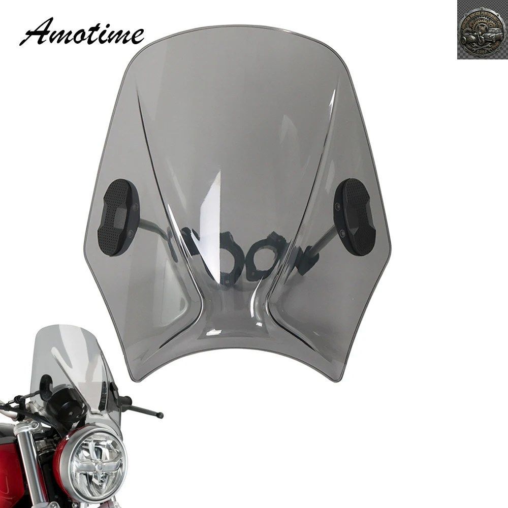 MOTORCYCLE WINDSHIELD WINDSCREEN WIND DEFLECTOR ROUND HEADLIGHT HUSQVARNA YAMAHA XSR ROYAL ENFIELD