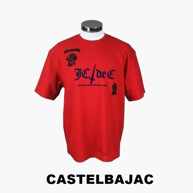 25％OFF　カステルバジャック　CASTELBAJAC　綿ポリ混紡鹿の子半袖Tシャツ　7216172120-2　アカ