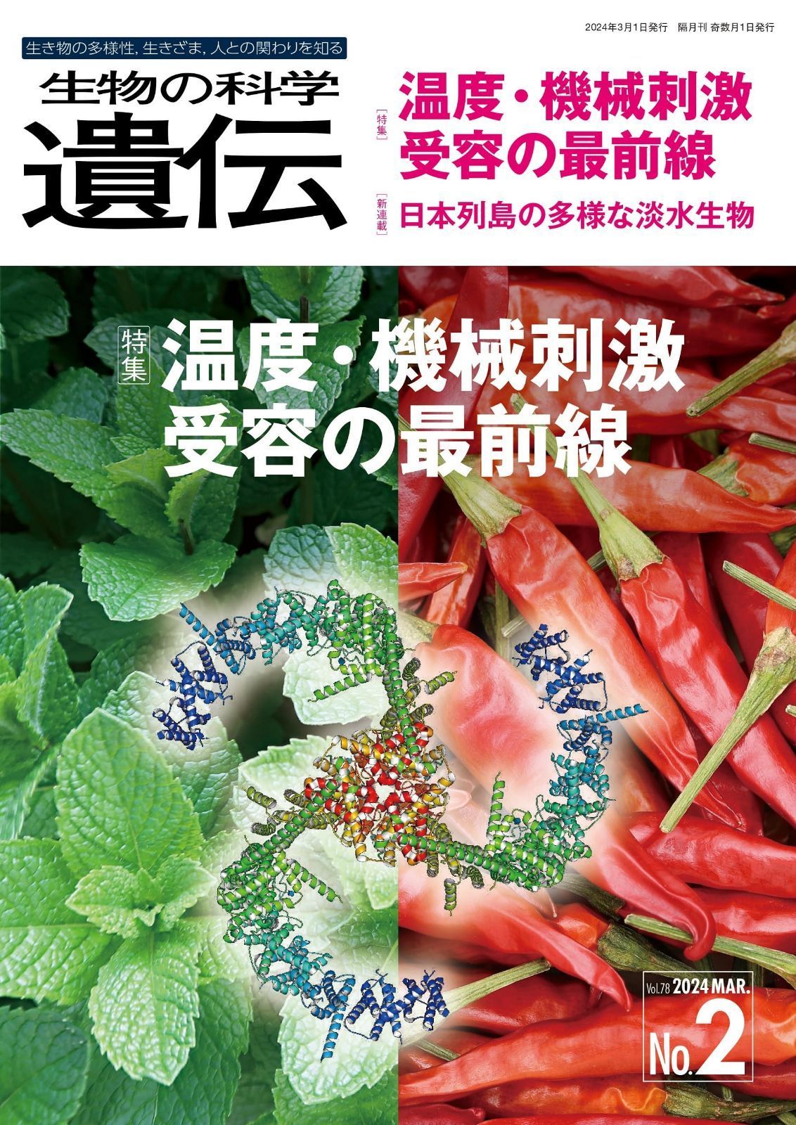 生物の科学 遺伝 2024年3月発行号(Vol.78‐No.2): 温度・機械刺激受容の最前線 6,131円
