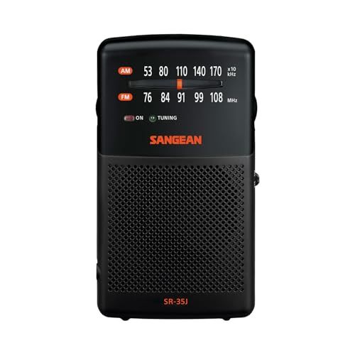【国内正規品】Sangean SR-35J AM/FM アナログポケットラジオ 内蔵スピーカー搭載、コンパクトサイズ、3.5mmヘッドホン端子 (ブラック)★m 08d6d934