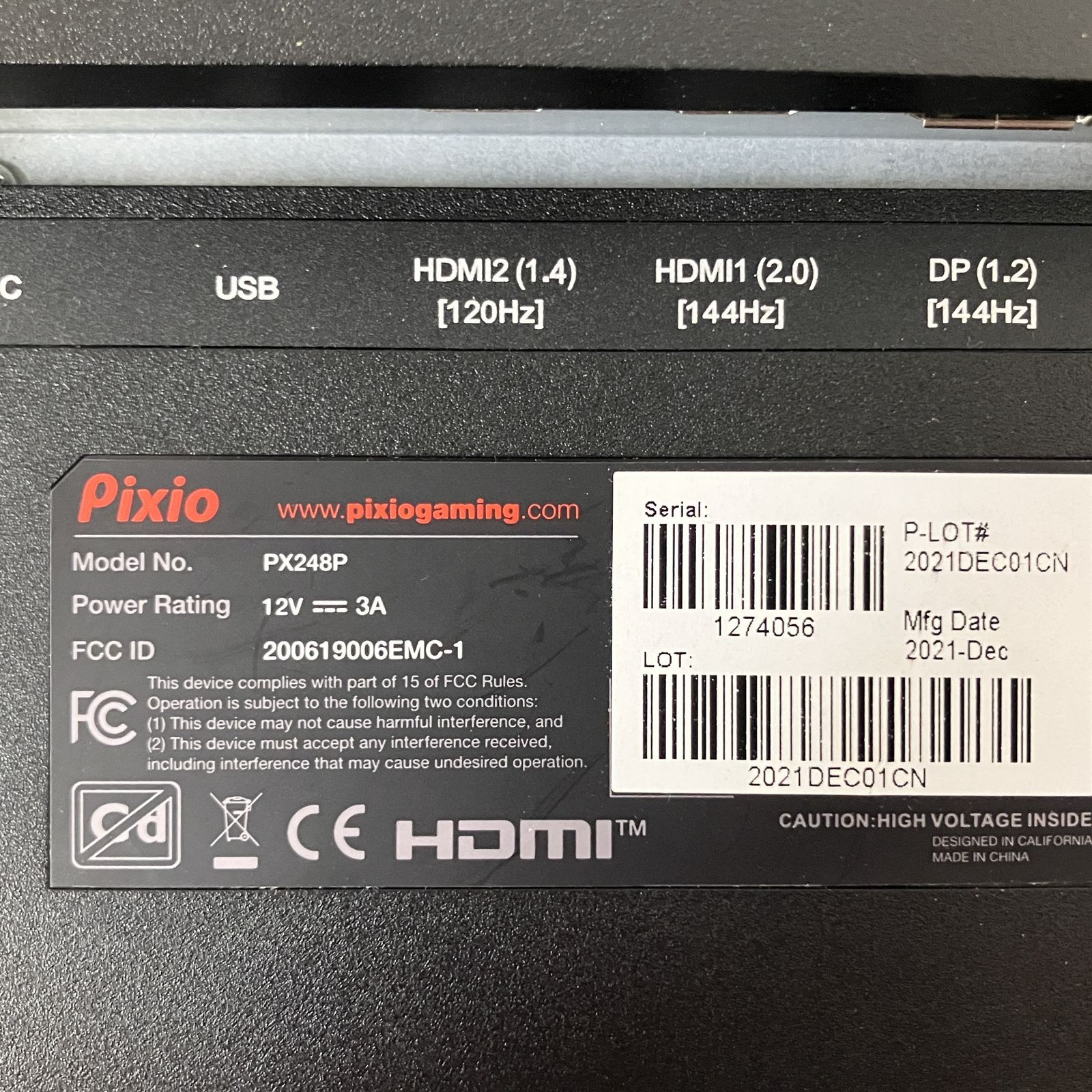 Pixio PX248P 144Hz ゲーミングモニター ジャンク - メルカリ