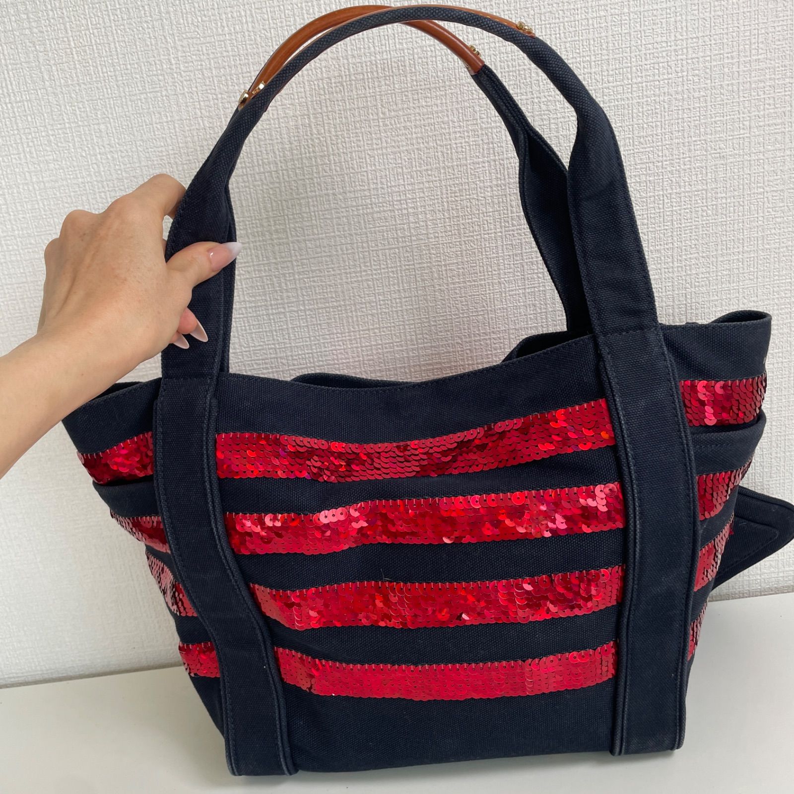 MZ WALLACE エムジーウォレス トートバッグ スパンコール ネイビー 