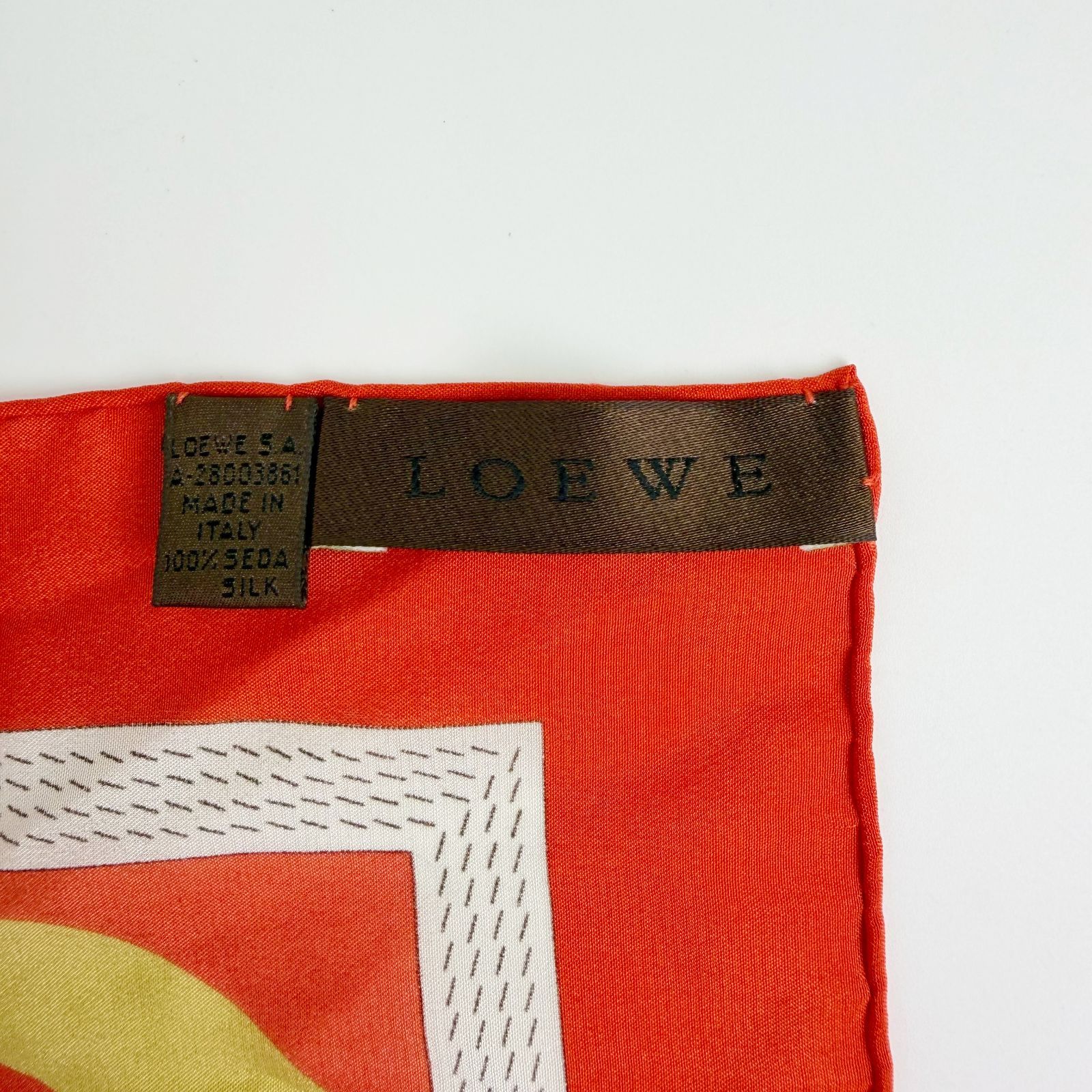 中古】LOEWE ロエベ アナグラム フローラル アブストラクト柄 スカーフ