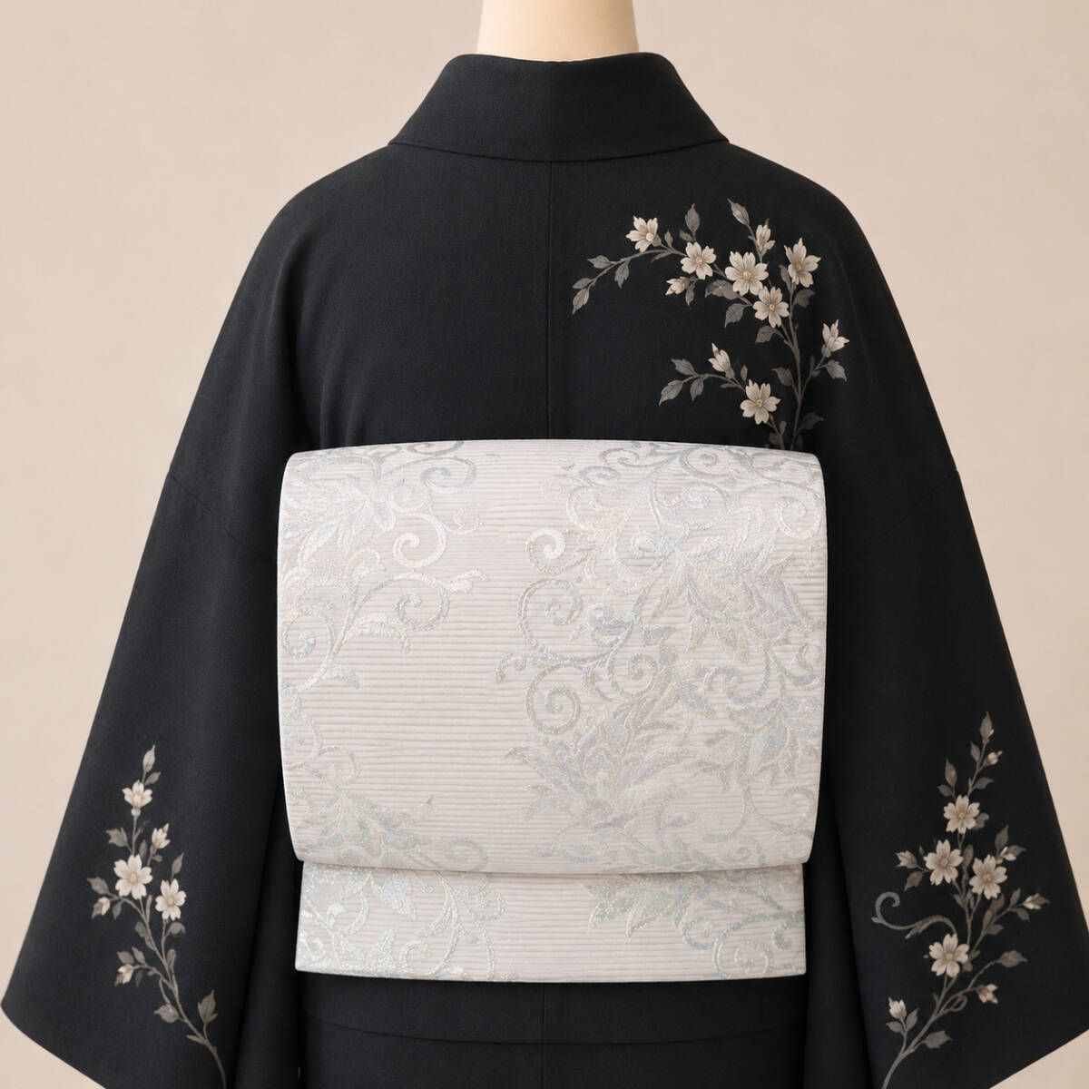 新品・夏袋帯】絽 お仕立て上がり品 佐々木染織 西陣織 唐花 夏着物