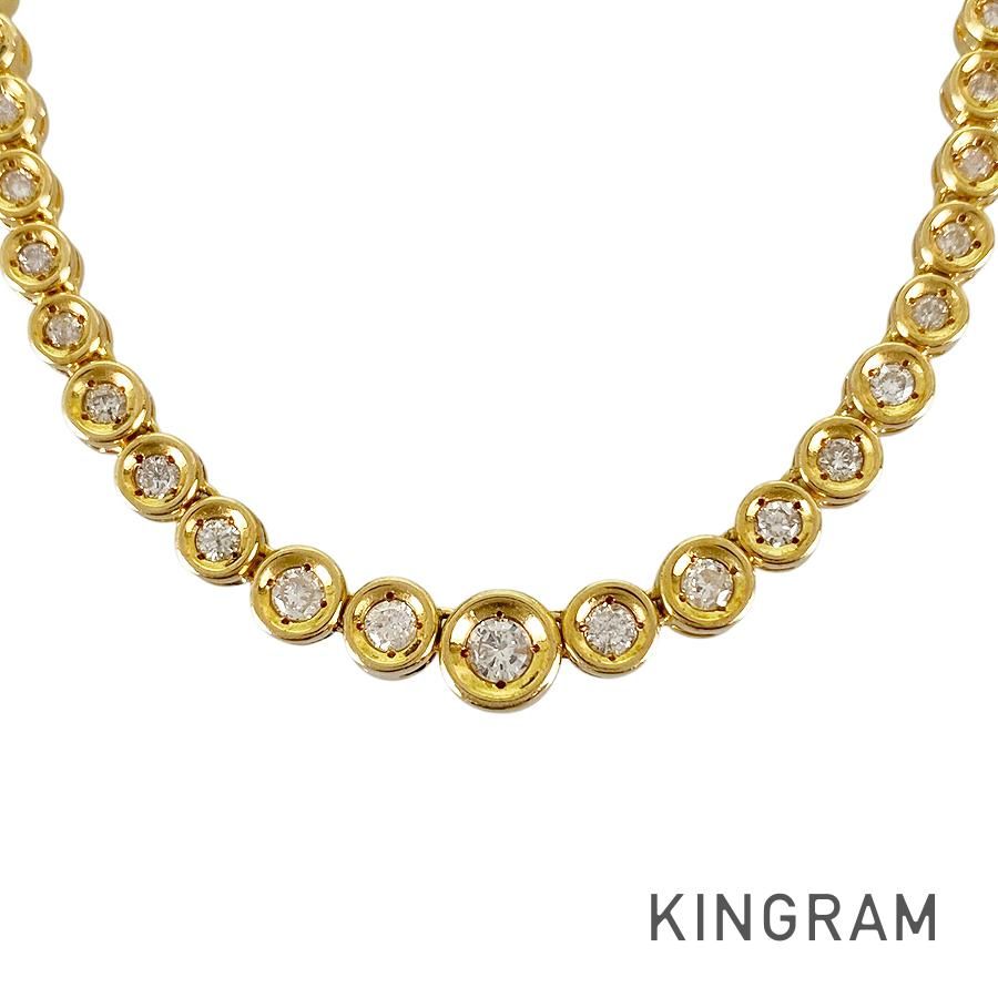 テニスネックレス K18YG ダイヤモンド sss【中古】