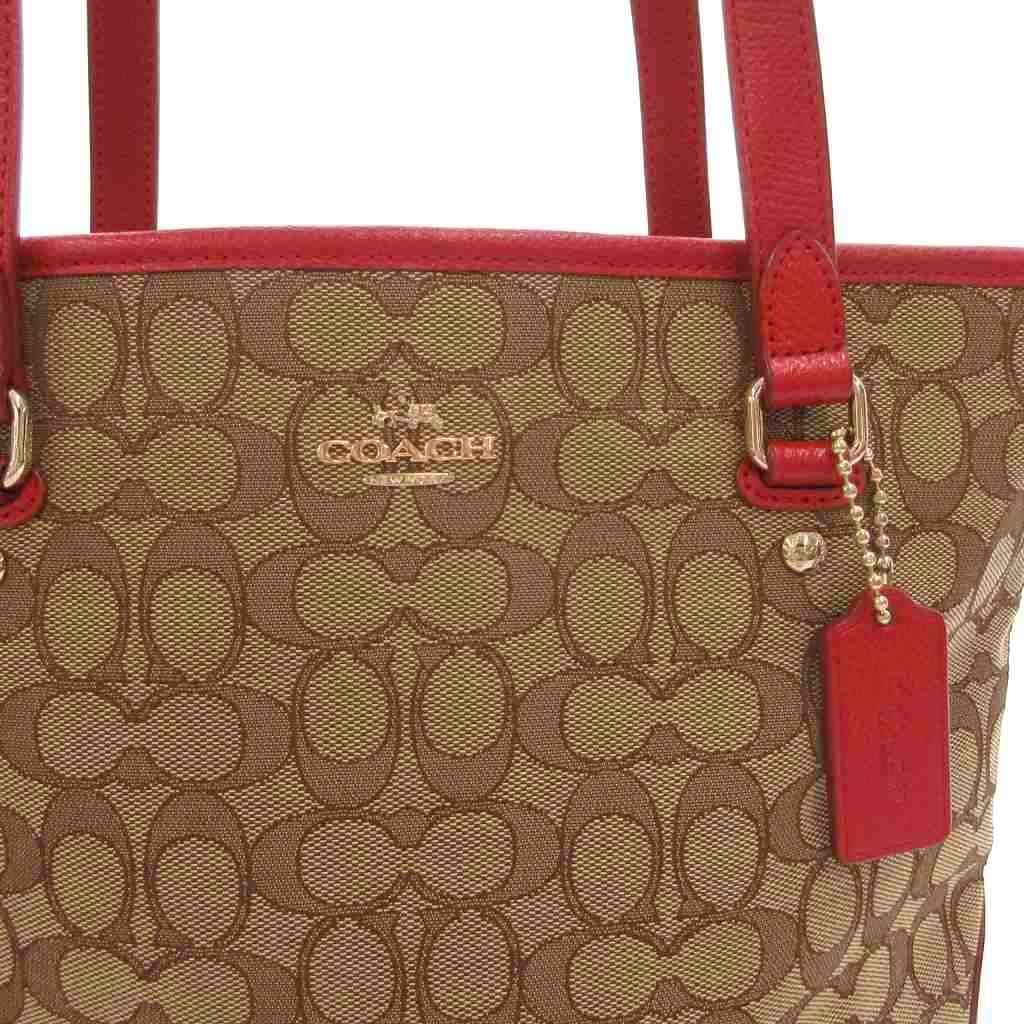 コーチ COACH トートバッグ 手提げ 肩掛け キャンバス レザー