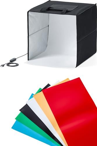 サンワダイレクト 撮影ボックス 30cm 折りたたみ ライト付 6色背景 650ルーメン USB電源 調光可能 200-DG021mt 6,090円