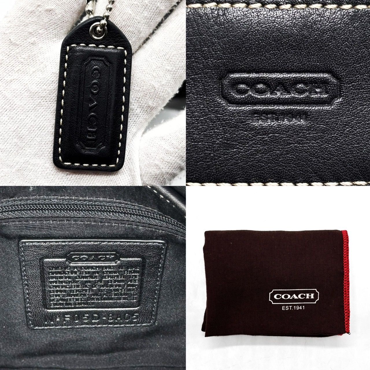 【良品】coach y2k soho leather handbag shoulder belt silverparts black unisex コーチ ハンドバッグ