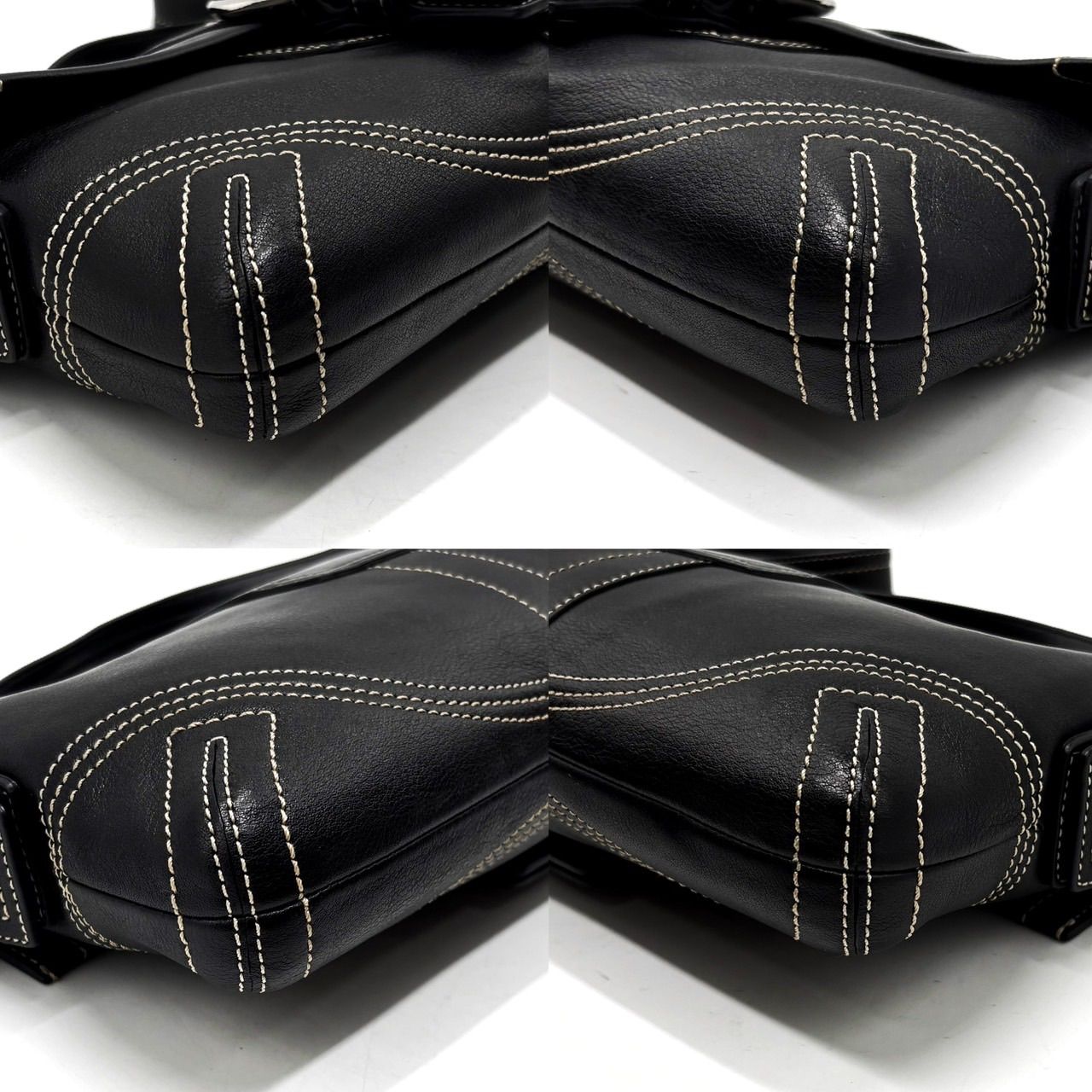 【良品】coach y2k soho leather handbag shoulder belt silverparts black unisex コーチ ハンドバッグ