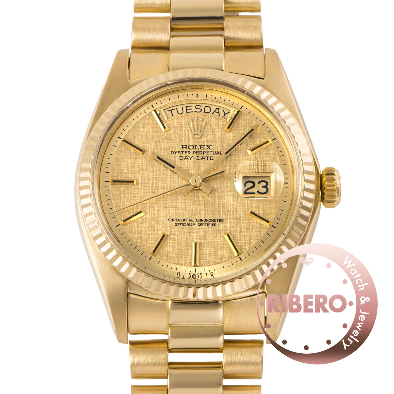 ROLEX ロレックス デイデイト 1803 1972年製 リネン シグマダイヤル JPブレス K18YG【中古】