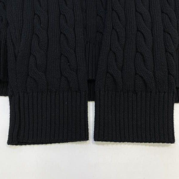 N*n様 ポロラルフローレン ケーブルニット ハーフジップ 黒 M 中古】POLO RALPH LAUREN ハーフジップ ケーブルニット ブラック