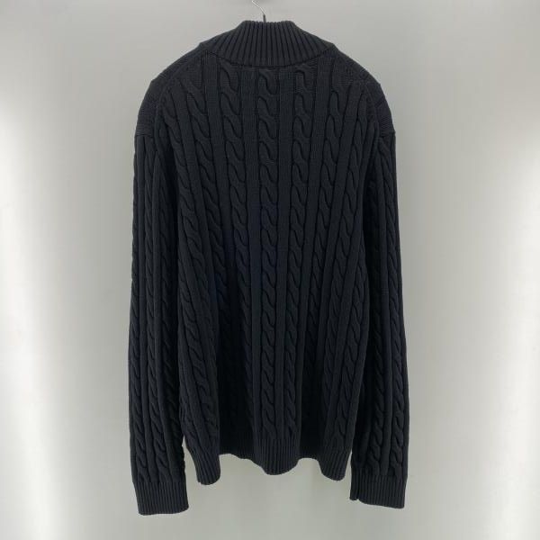 中古】POLO RALPH LAUREN ハーフジップ ケーブルニット ブラック