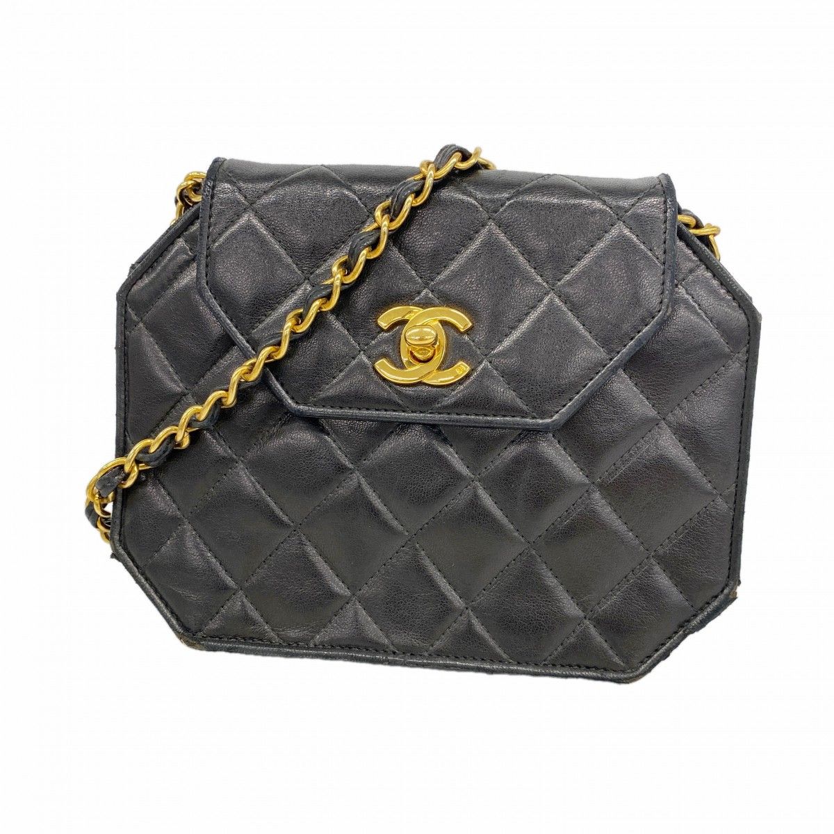 【6gc3158】シャネル ショルダーバッグ マトラッセ ラムスキン ブラック ゴールド金具【中古】レディース 150,870円