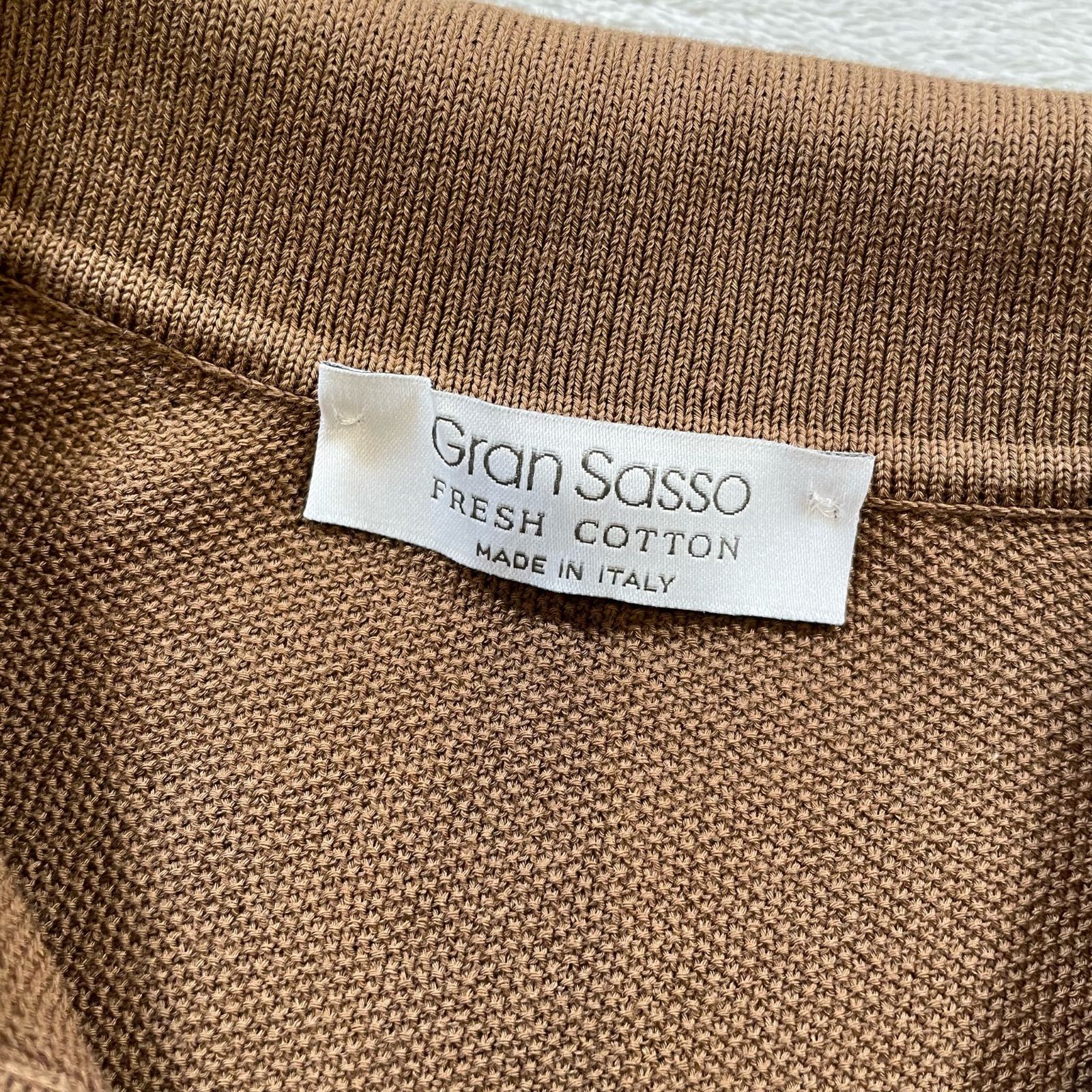 グランサッソ Gran Sasso ニットポロシャツ スキッパー 半袖 44
