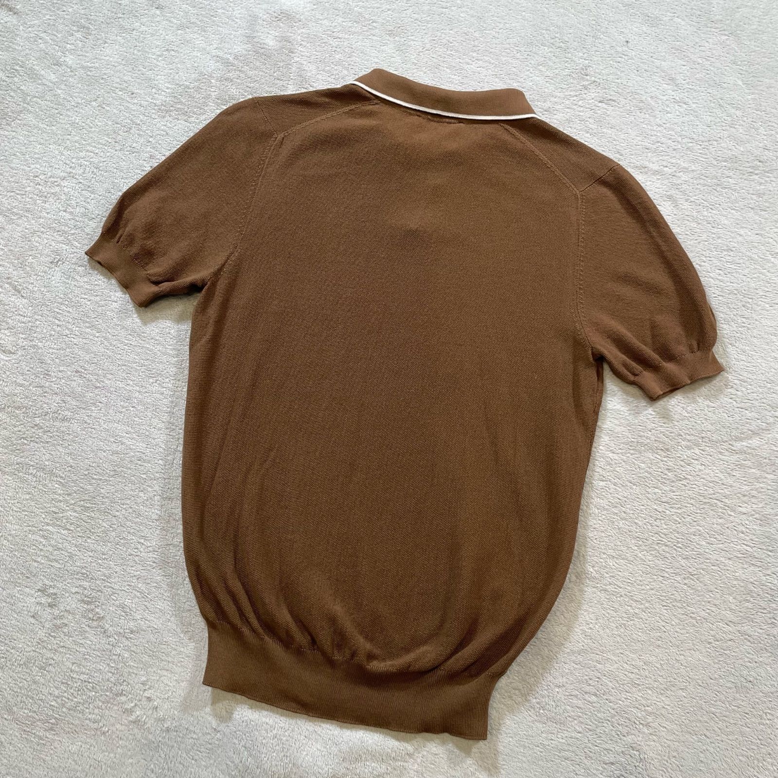 グランサッソ Gran Sasso ニットポロシャツ スキッパー 半袖 44