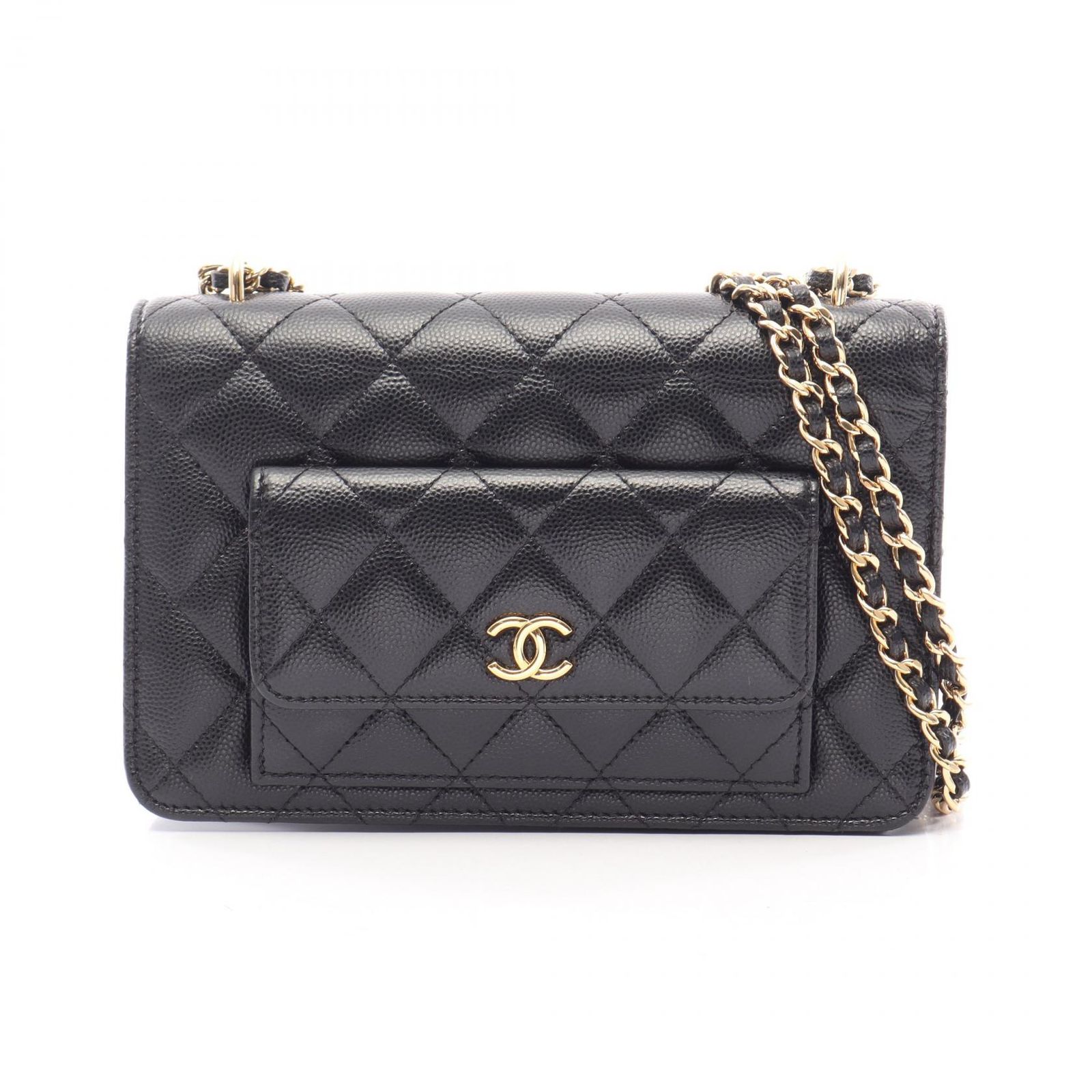 シャネル CHANEL ショルダーバッグ マトラッセ AP3464 ブラック キャビアスキン(グレインドカーフ) マトラッセ チェーンウォレット レディース Used A