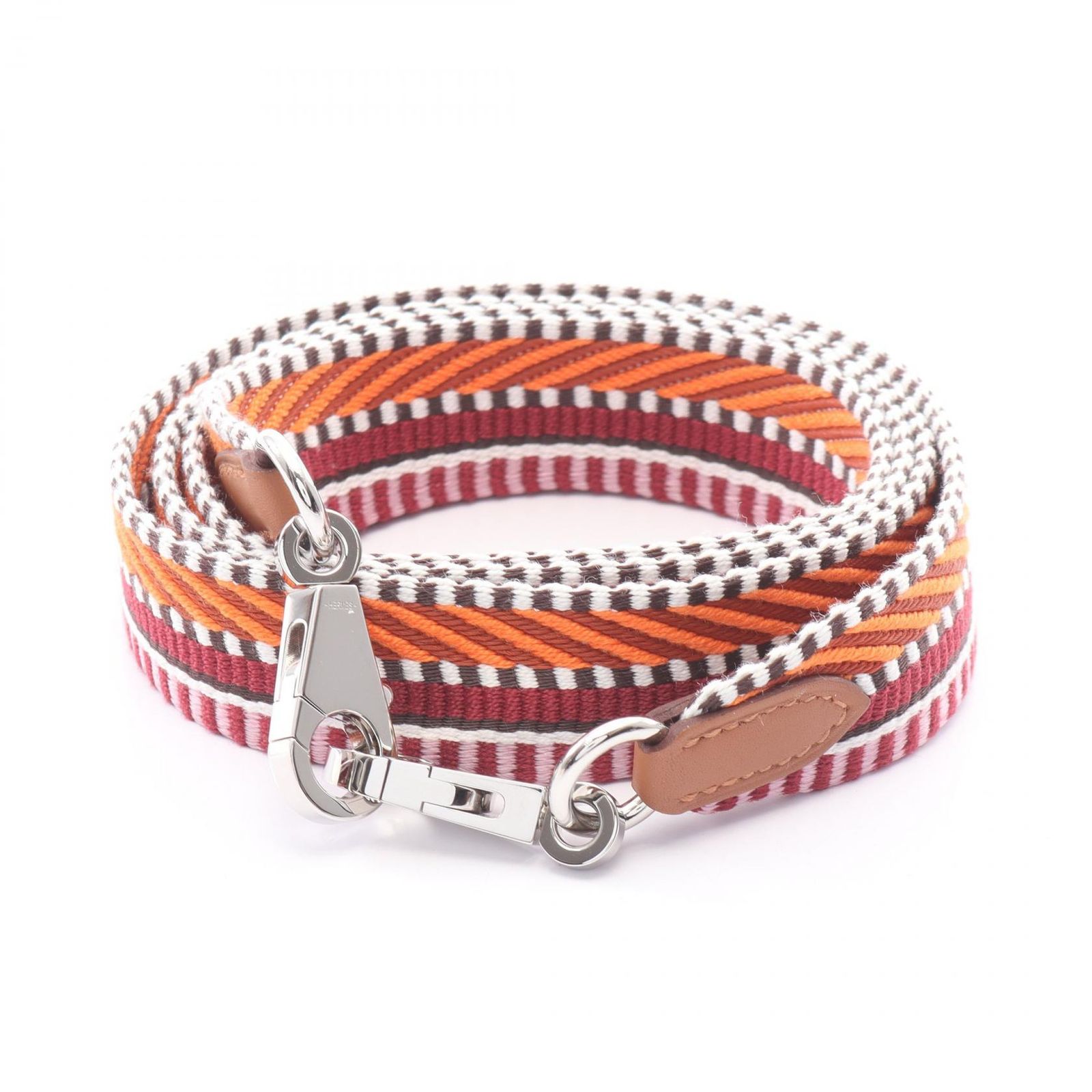 エルメス HERMES ショルダーストラップ バンドリエール サングル カヴァル ゴールド/ルージュセリエ/オレンシ レザー バンドリエール サングル カヴァル ゴールド/ルージュセリエ/オ