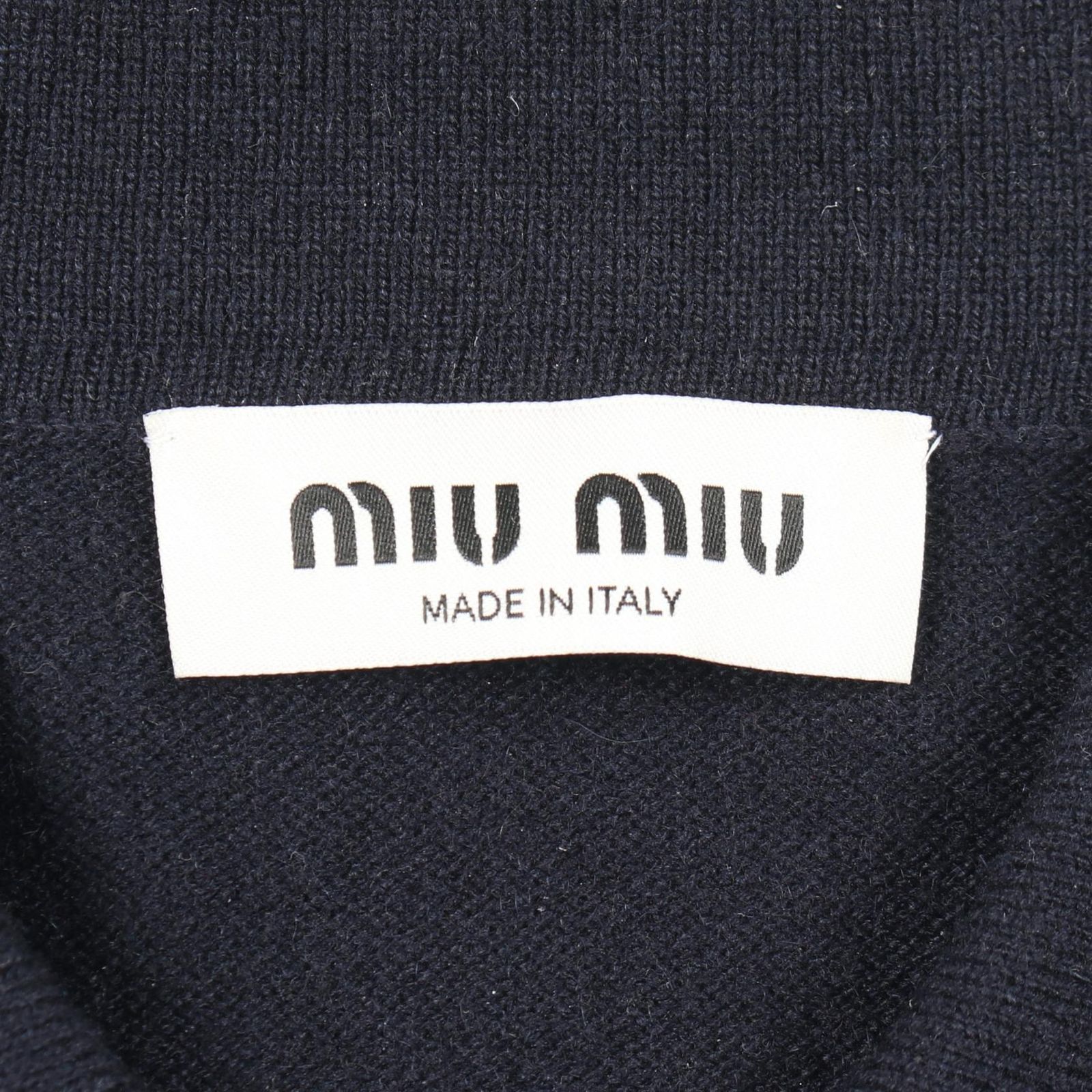 ミュウ ミュウ Miu Miu ニット ロゴ刺繍 ポロシャツ ウール ニット