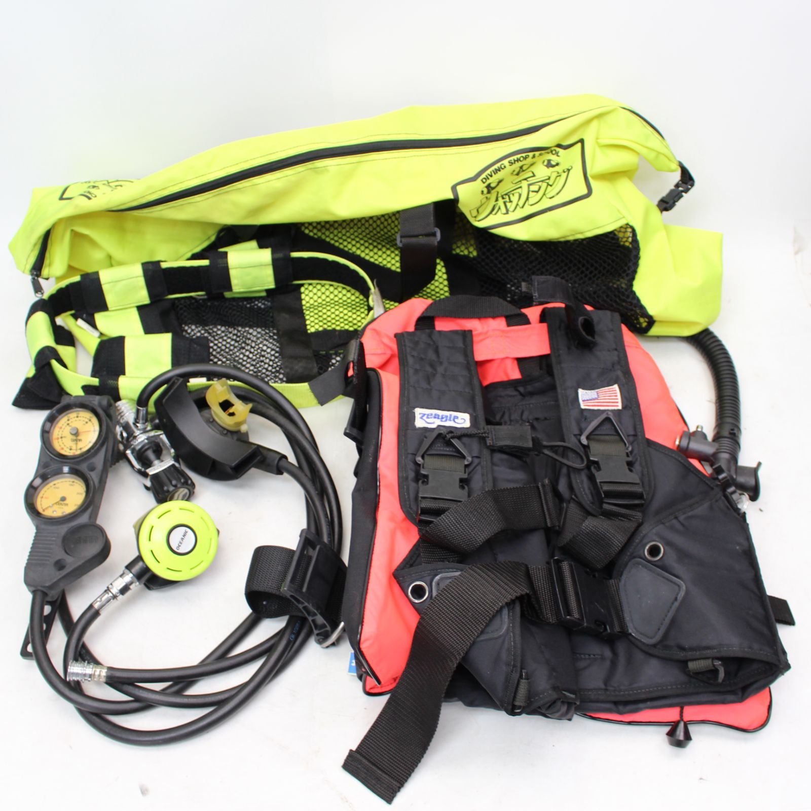 539)Zeagle ジーグル BCジャケット ダイビング Oceanic製レギュレーターセット バッグ付き