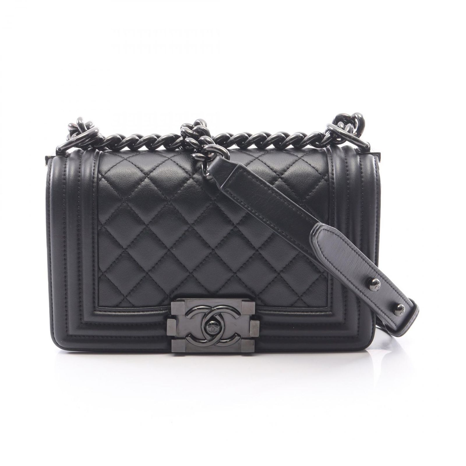 シャネル CHANEL ショルダーバッグ ボーイシャネル スモール A67085 ブラック ラムスキン（羊革） ボーイシャネル スモール チェーンショルダー レディース Used A