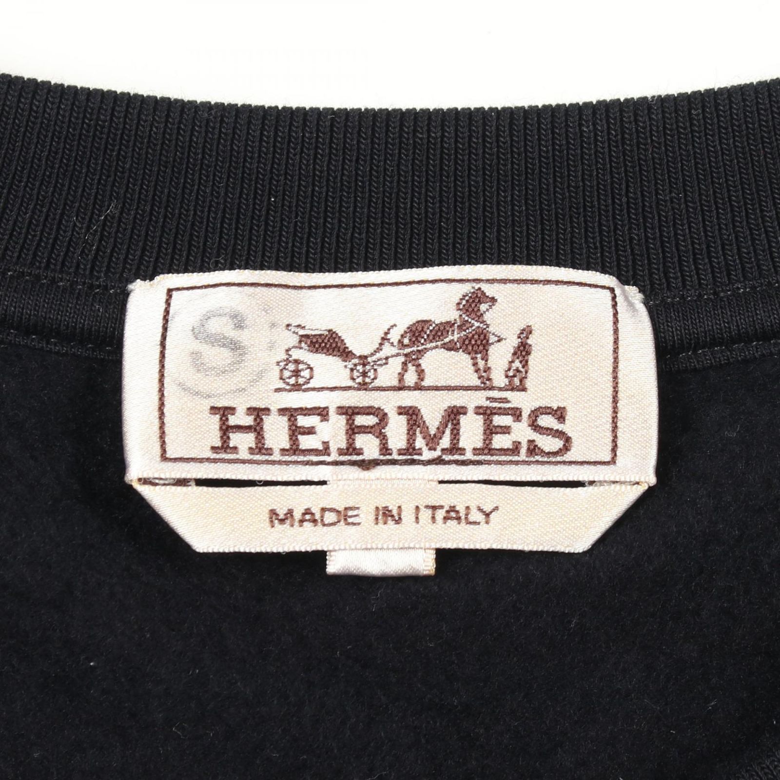 エルメス HERMES スウェット ETRIERS DECALES レザーパッチ 裏起毛