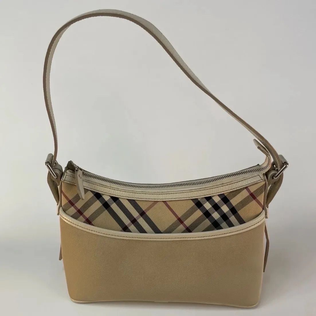 BURBERRY/バーバリー、キャンバスショルダーバッグ、ワンショルダー、ベージュ　　　A403