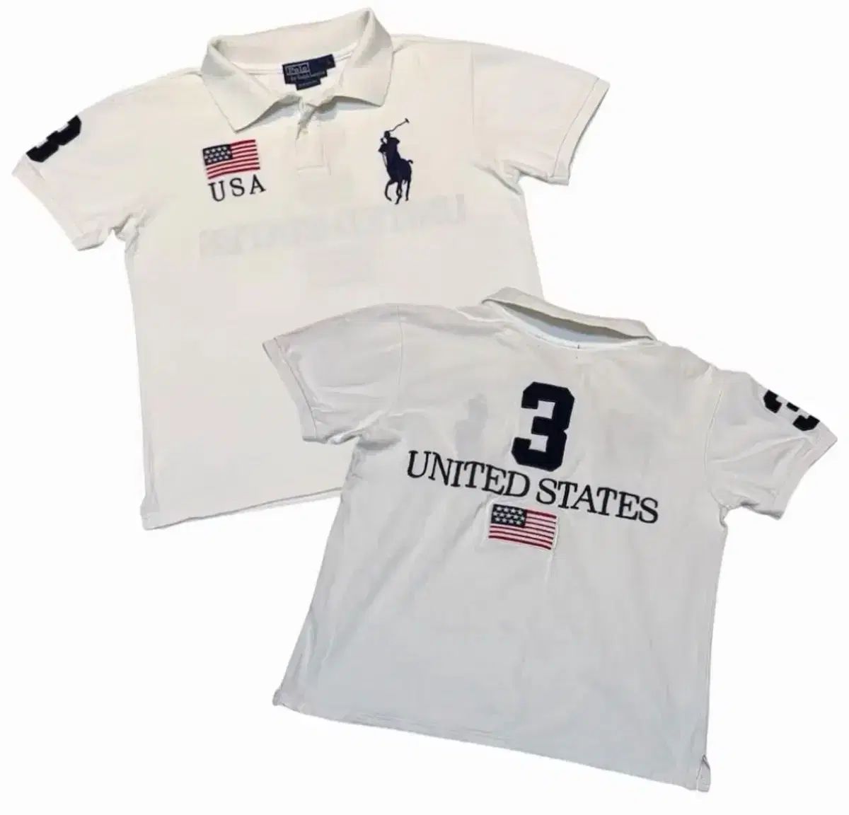 ポロ ラルフローレン ビックポニー チーフキープ 星条旗 カラーTシャツ 白