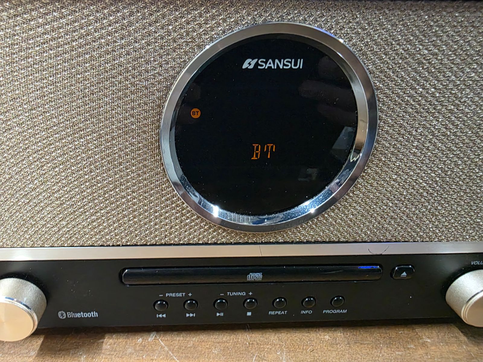 レトロデザイン・動作確認 清掃済】SANSUI Bluetooth対応 CDステレオ