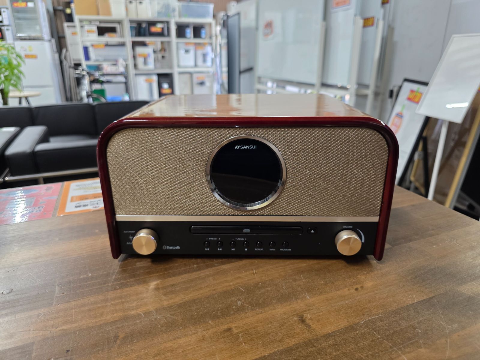 レトロデザイン・動作確認 清掃済】SANSUI Bluetooth対応 CDステレオ