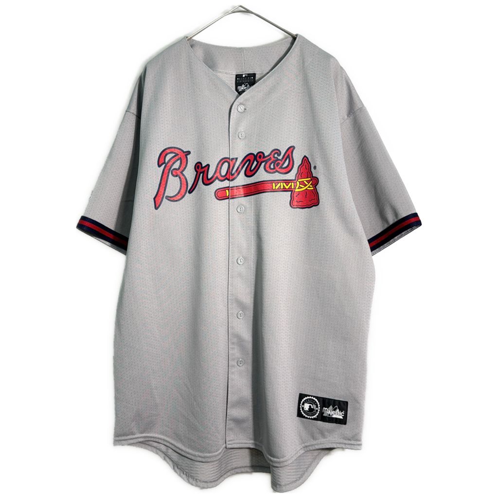 00年代 USA製 Majestic マジェスティック MLB アトランタ・ブレーブス ユニフォーム メジャーリーグ(メンズ XL)中古 古着 Y5922