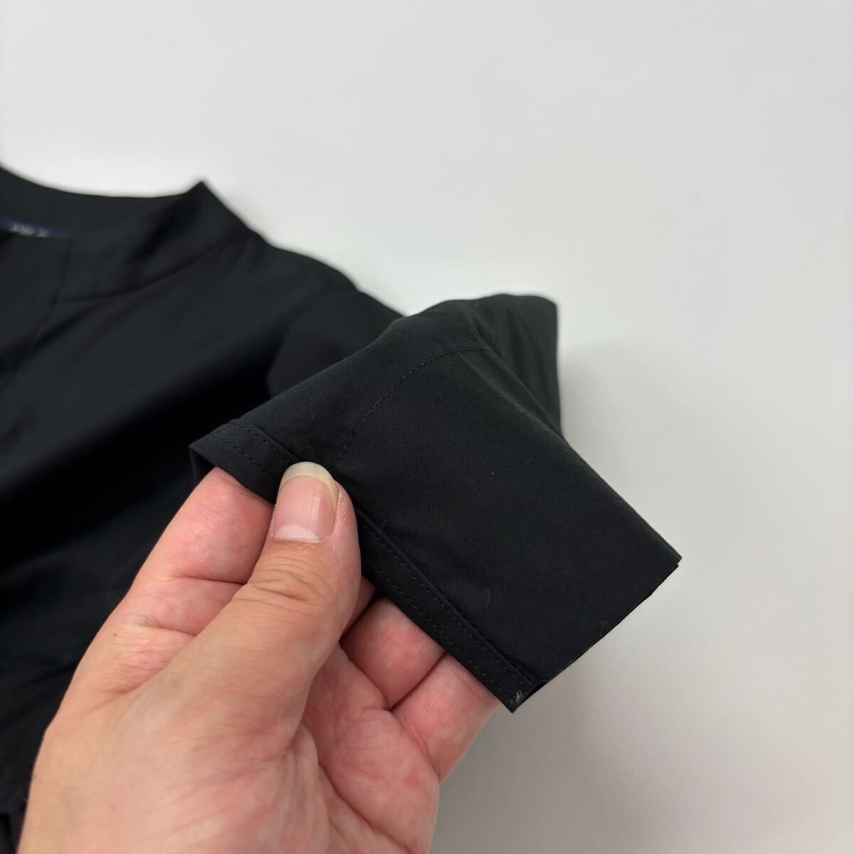 美品 ソフィードール コットンタイプライター ギャザー7分袖 シャツワンピース SOFIE D'HOORE ソフィードール スキッパー シャツ ワンピース BLACK