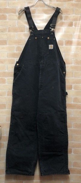 【中古】 Carhartt カーハート オーバーオール ダック ダブルニー ブラック 44×30 111428737