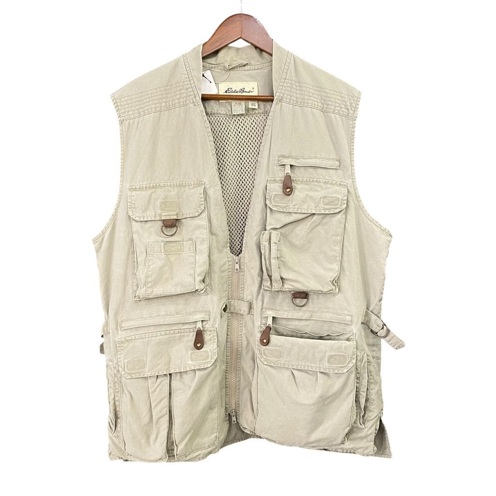 00s Eddie Bauer エディーバウアー フィッシングベスト ベージュ M No.S373