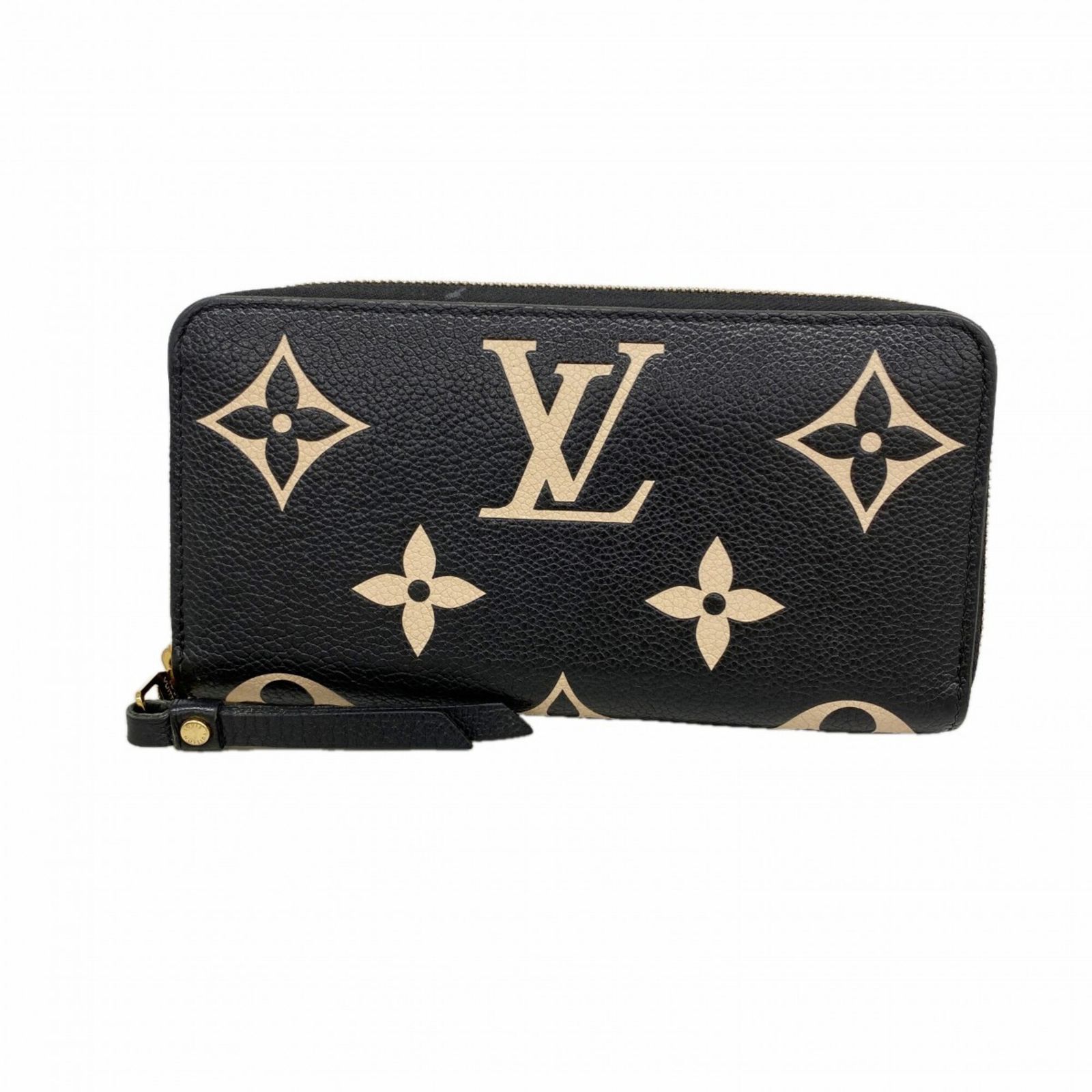ルイ・ヴィトン(Louis Vuitton) ルイ・ヴィトン 長財布 モノグラム・アンプラント バイカラー ジッピーウォレット M80481 ブラック ベージュレディース P3183449