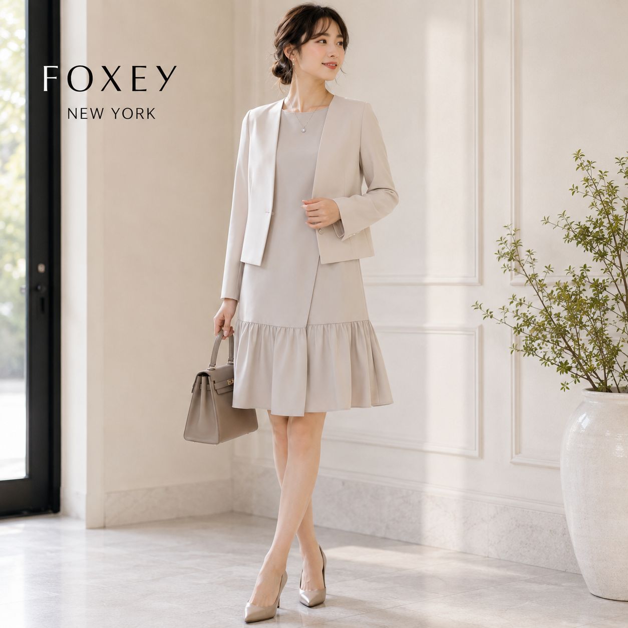 レディース FOXEY NEW YORK モダンエンパイア 38 ベージュ