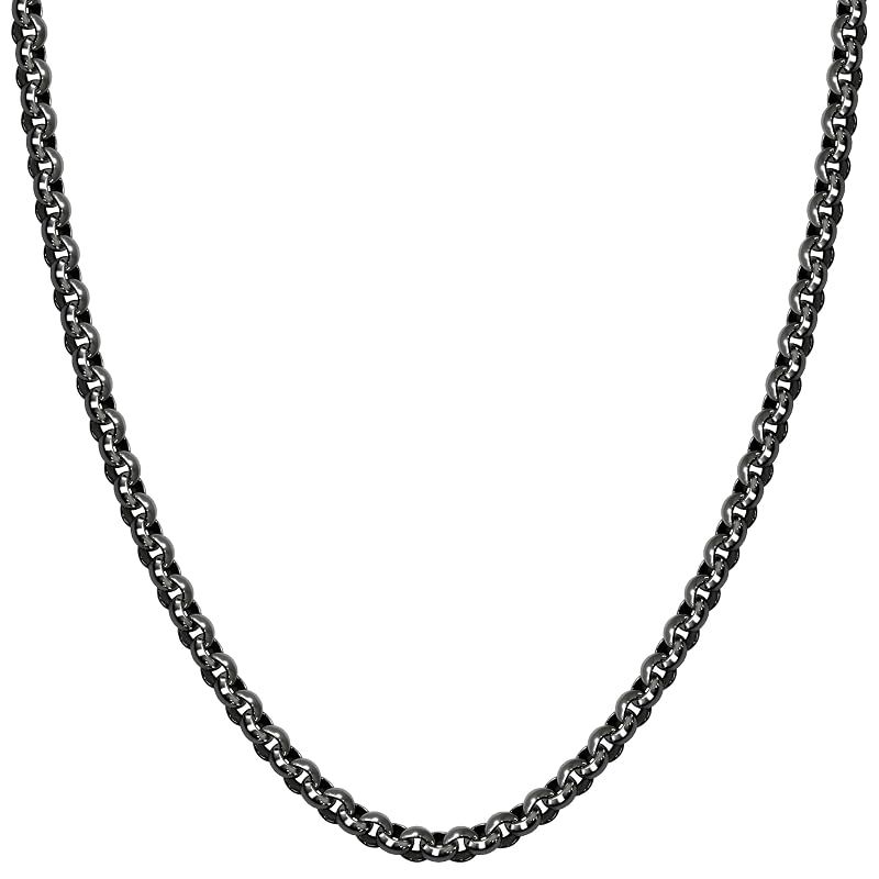 [] いぶし ロールチェーン 長さ40～60cm (50cm) 幅約2.7mm 濃いめ シルバー925 ネックレス チェーン ネックレスチェーン メンズ sv チェーンのみ