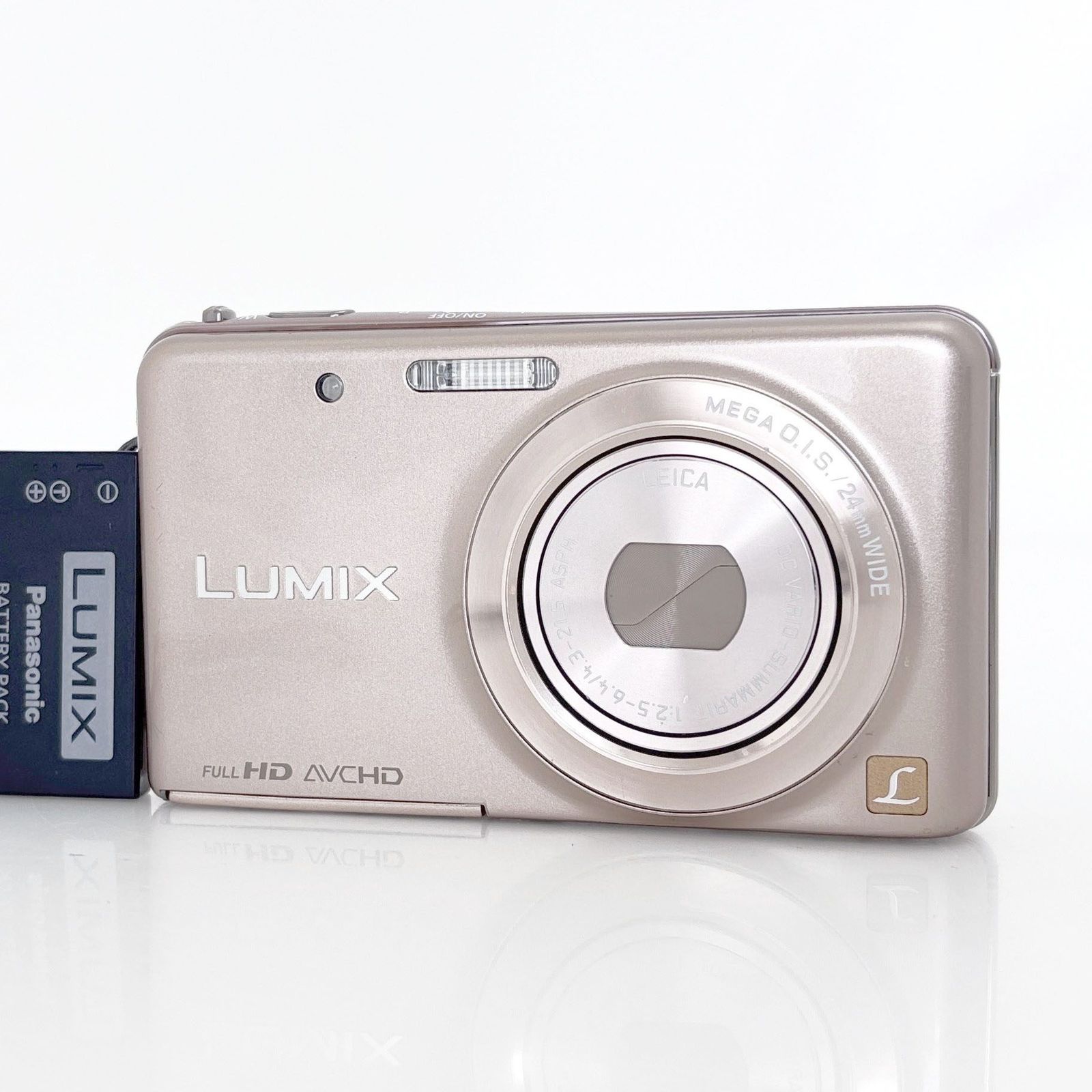 【パナソニック】Panasonic LUMIX DMC-FX80 ゴールド デジタルカメラ +バッテリー #U436
