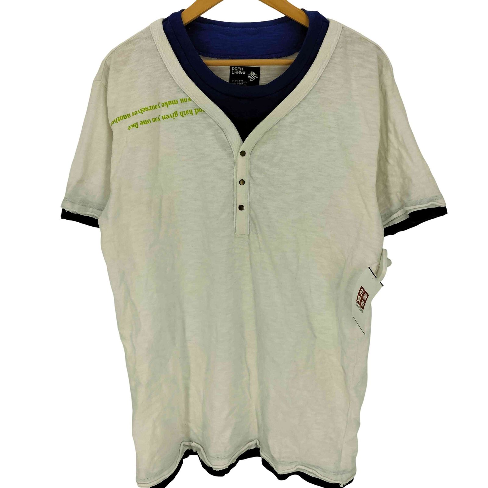 ピーピーエフエム PPFM 00S レイヤード S/S ヘンリーネック Tシャツ