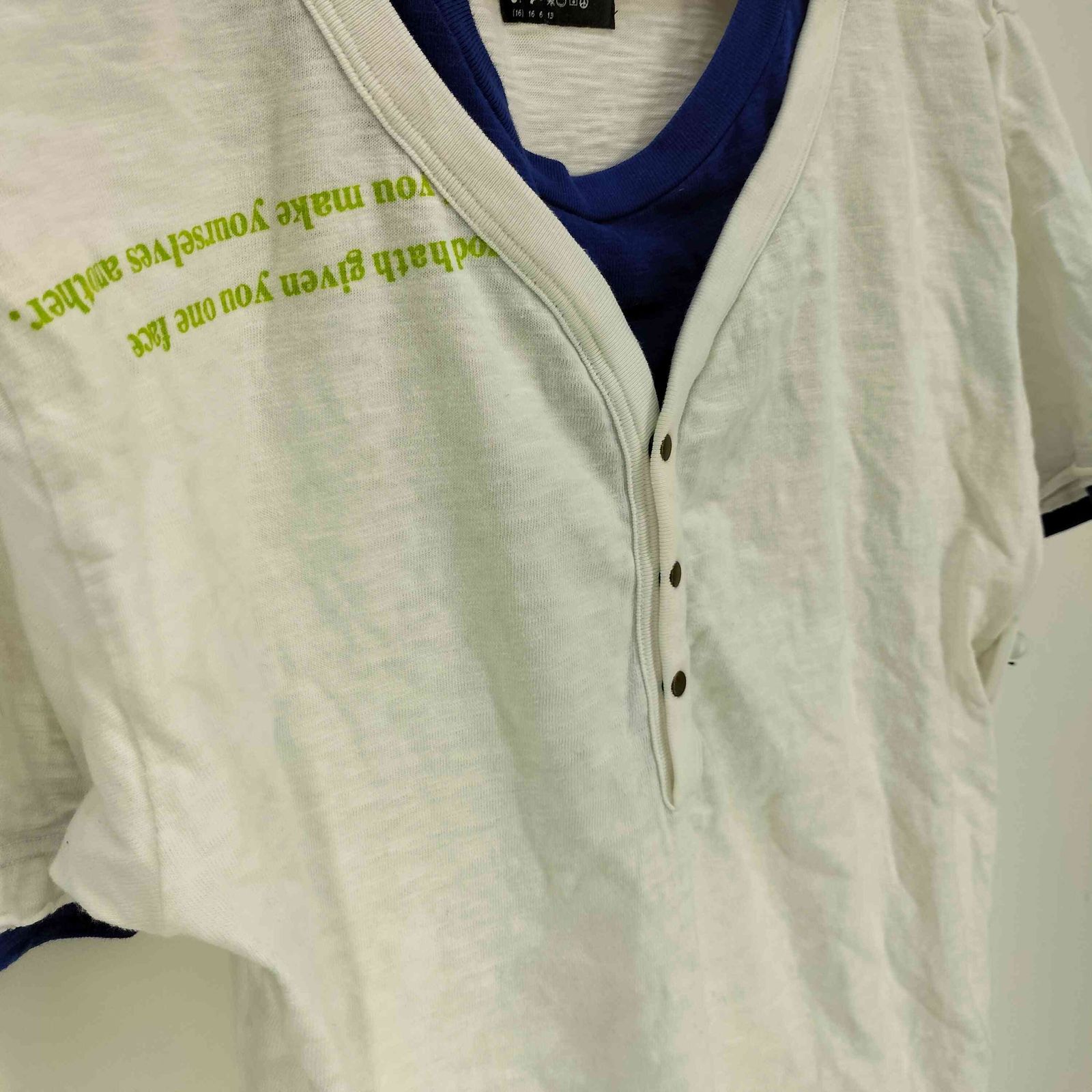 ピーピーエフエム PPFM 00S レイヤード S/S ヘンリーネック Tシャツ