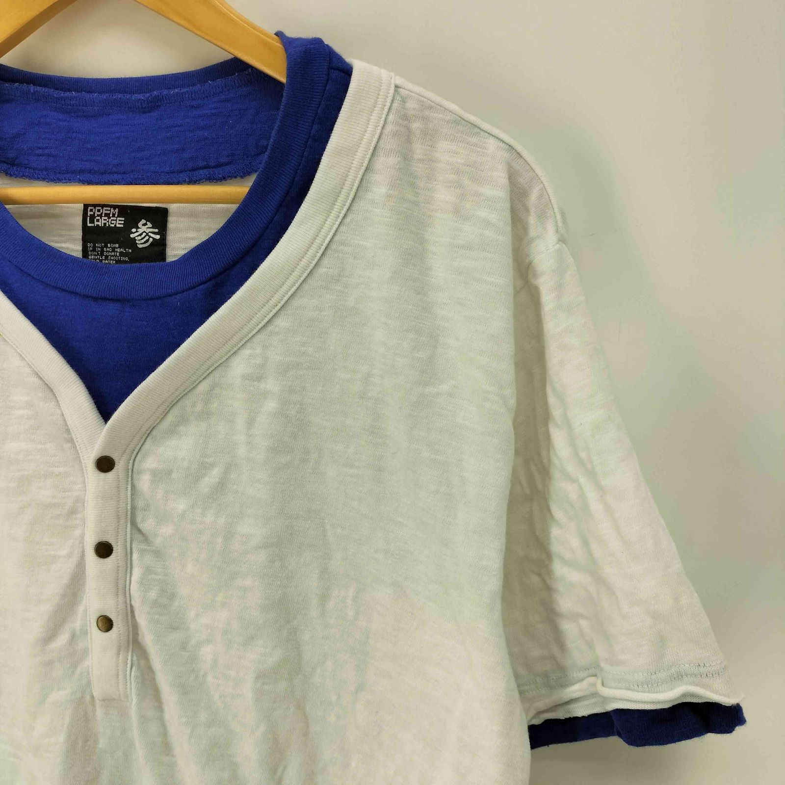 PPFM 00s y2k フリンジ スウェット カーディガン ピーピーエフエム ピーピーエフエム PPFM 00S レイヤード S/S ヘンリーネック Tシャツ